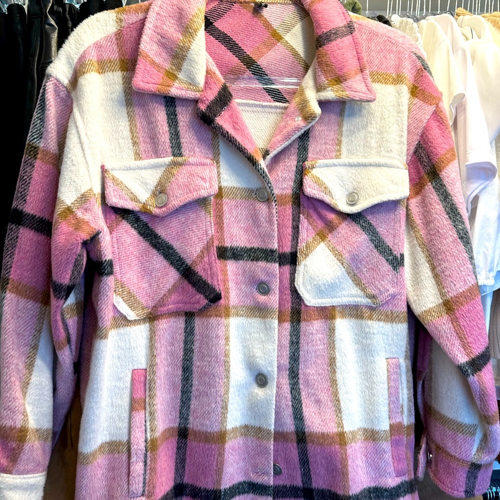 Pink Plaid Soft Jacket